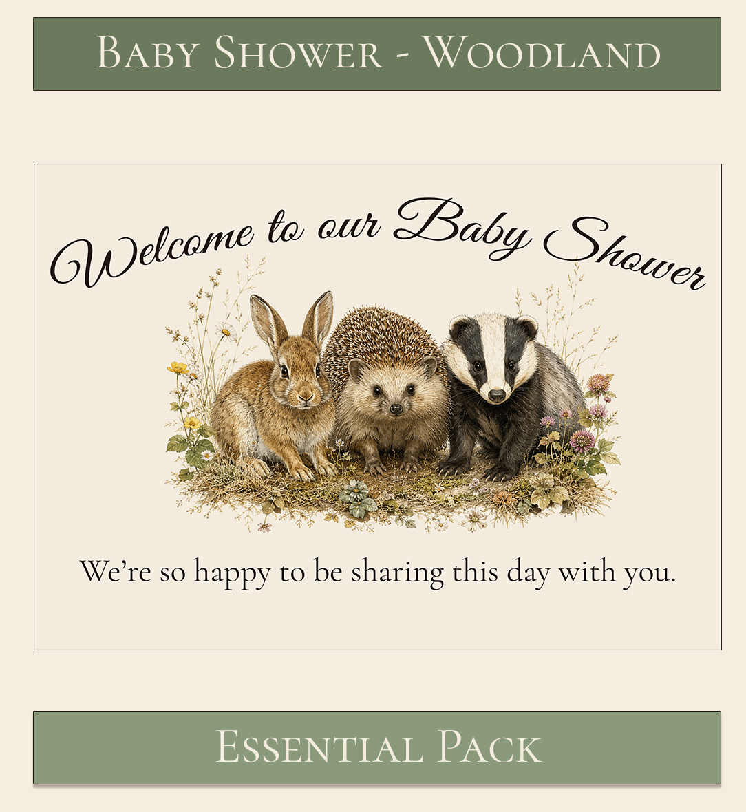 Woodland Themed Baby Shower Essential Pack 1