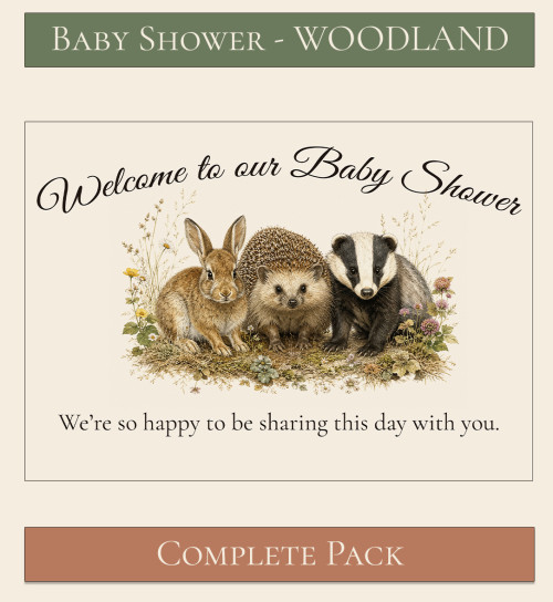 Woodland Themed Baby Shower Complete Pack
