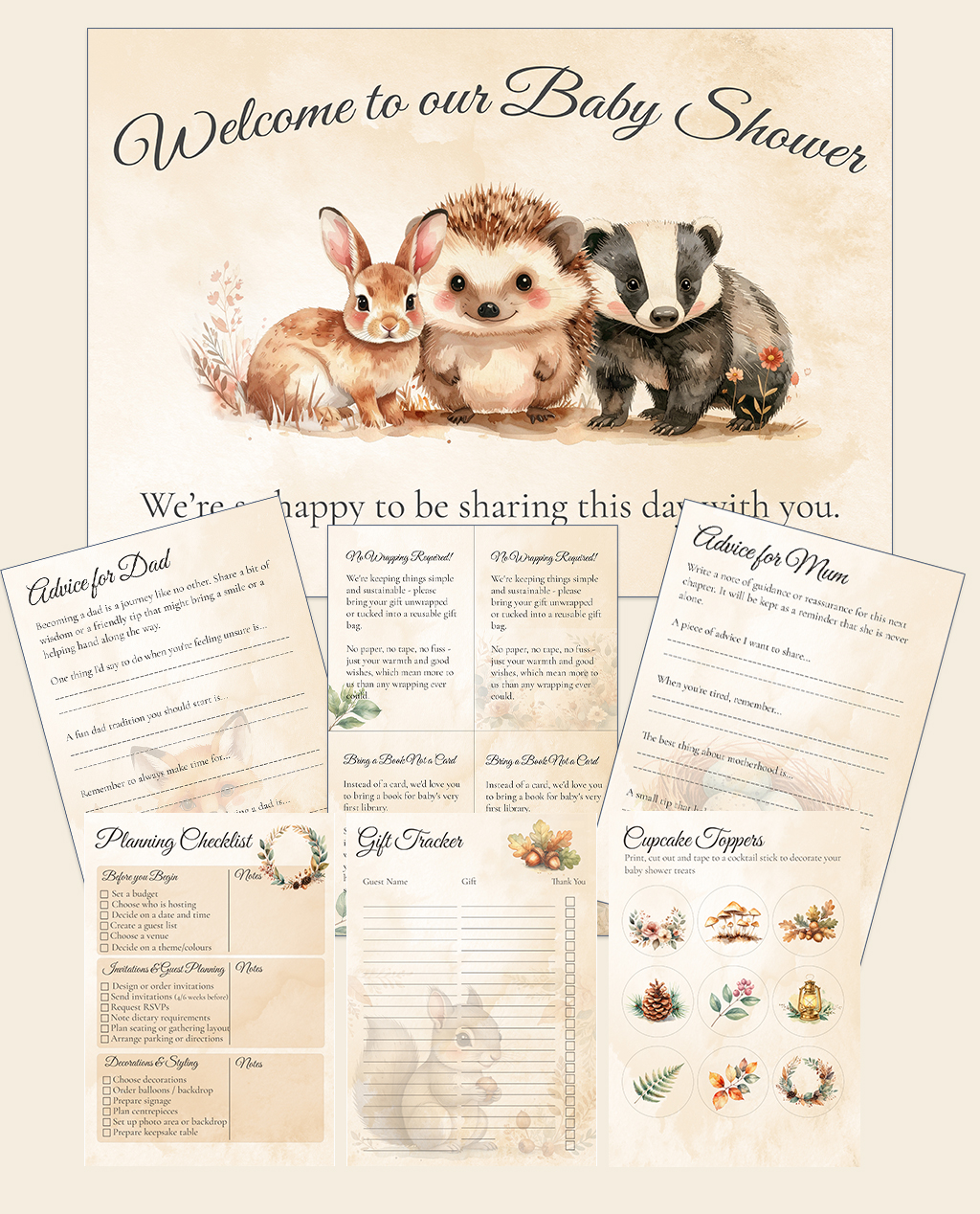 Woodland Baby Shower Featured Pack