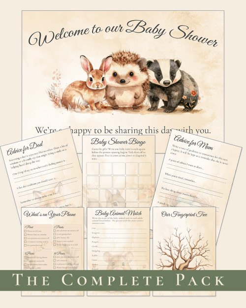 Woodland Baby Shower Complete Pack