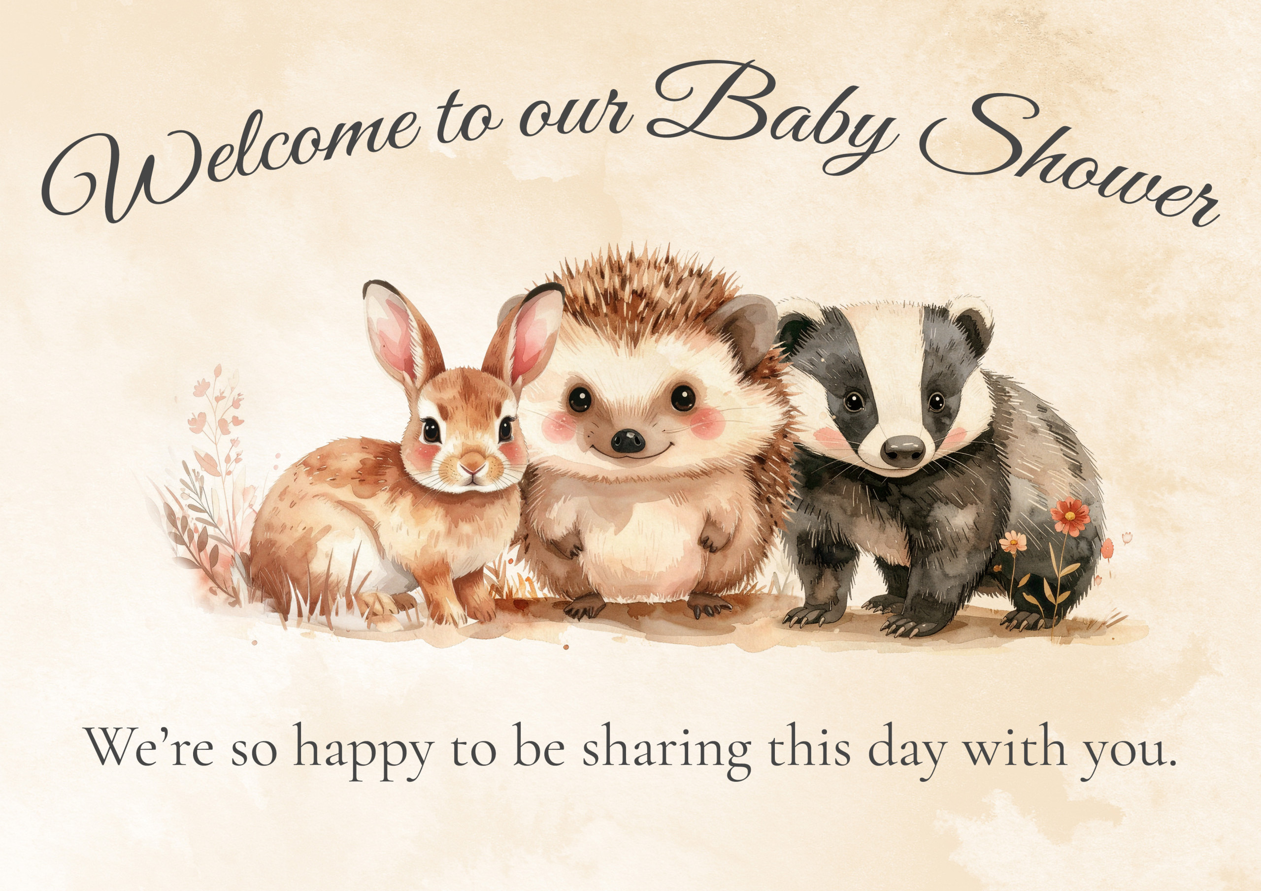 Woodland Baby Shower Welcome Sign