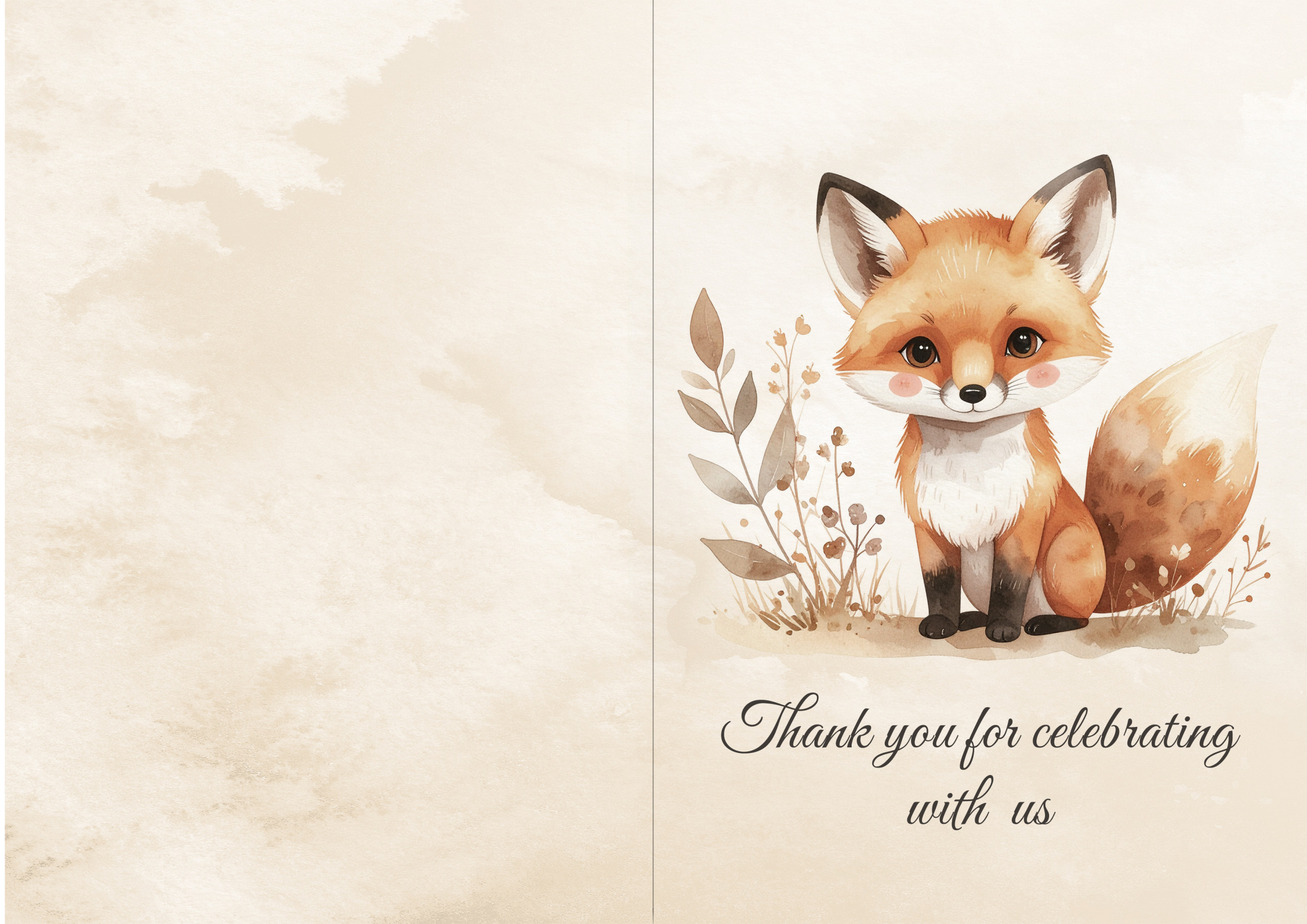 Woodland Baby Shower Thank You Cards