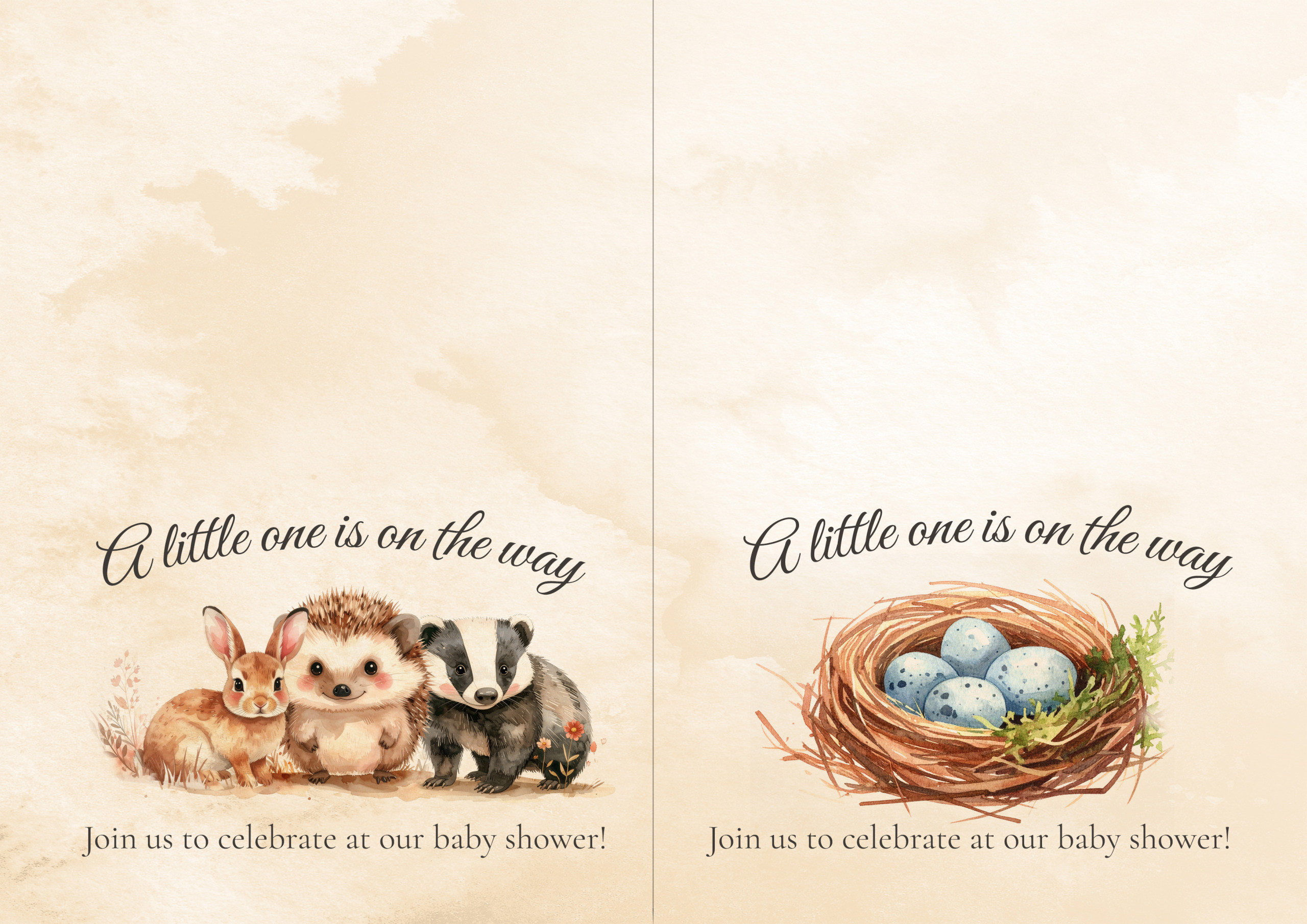 Woodland Baby Shower Invitations