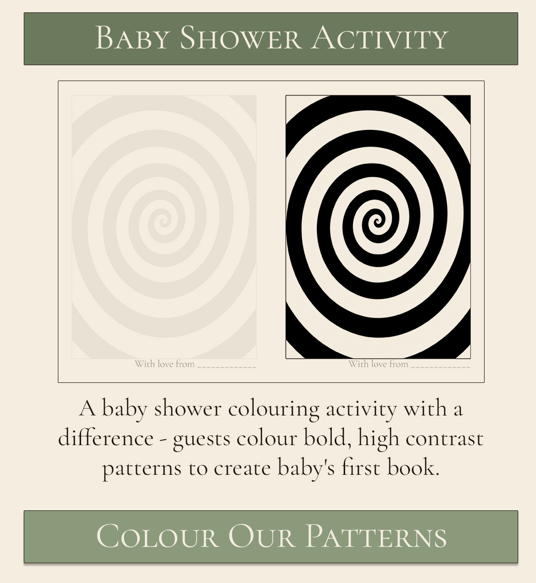 Baby Shower Activity High Contrast Pattern Station