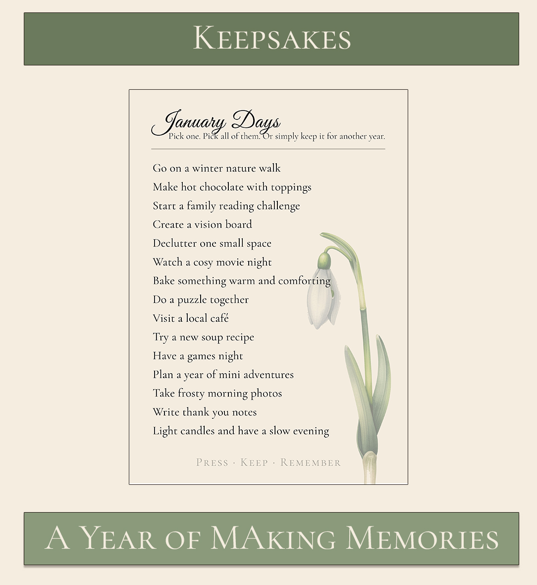 Keepsake - A year of making memories 1