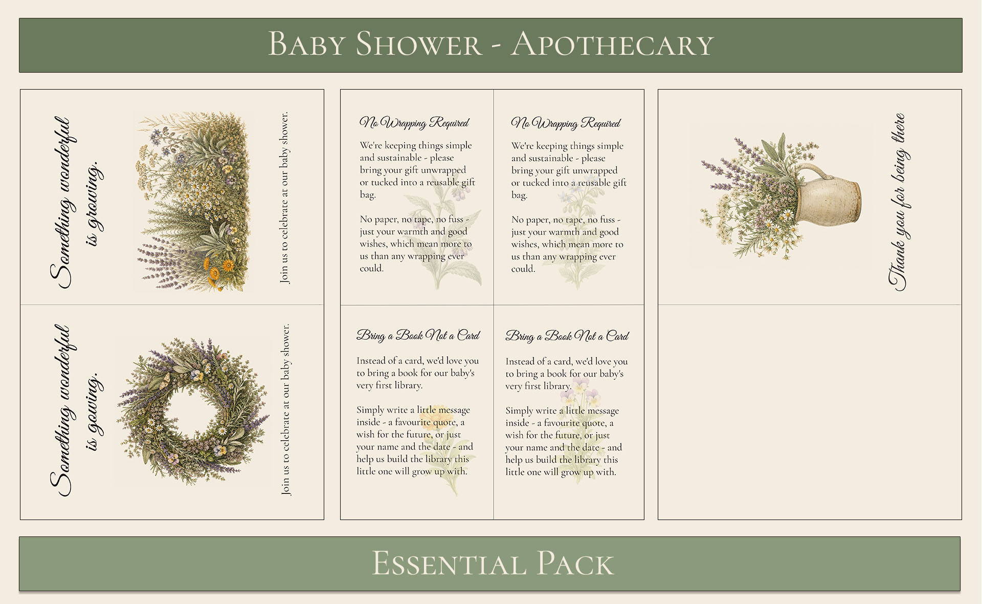 Apothecary Themed Baby Shower Essential Pack 3