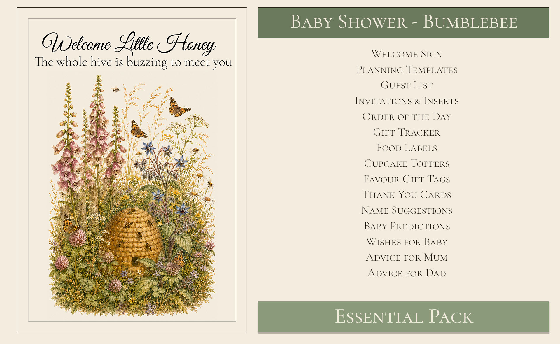 Bumblebee Baby Shower Essential Pack 2