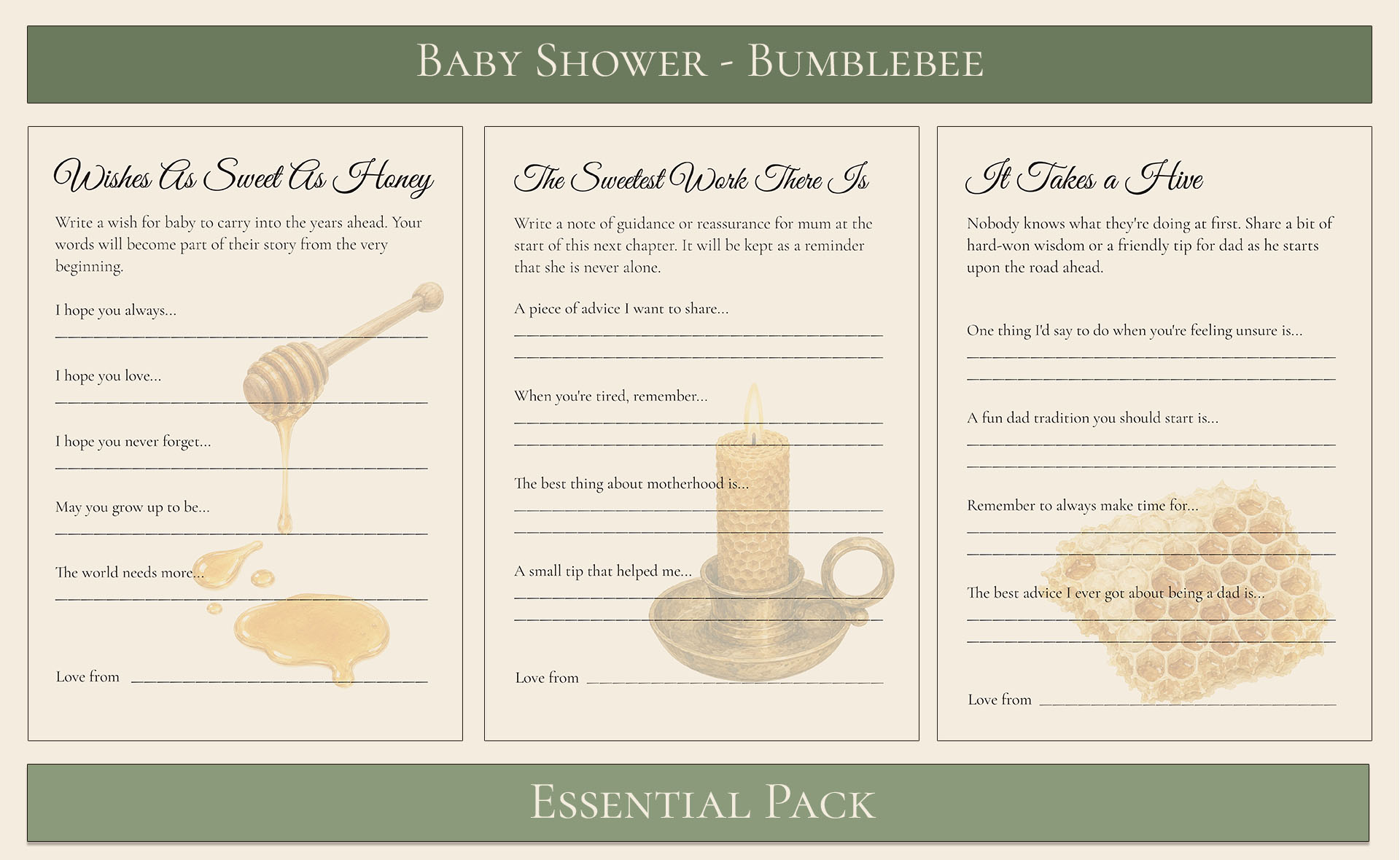 Bumblebee Baby Shower Essential Pack 7