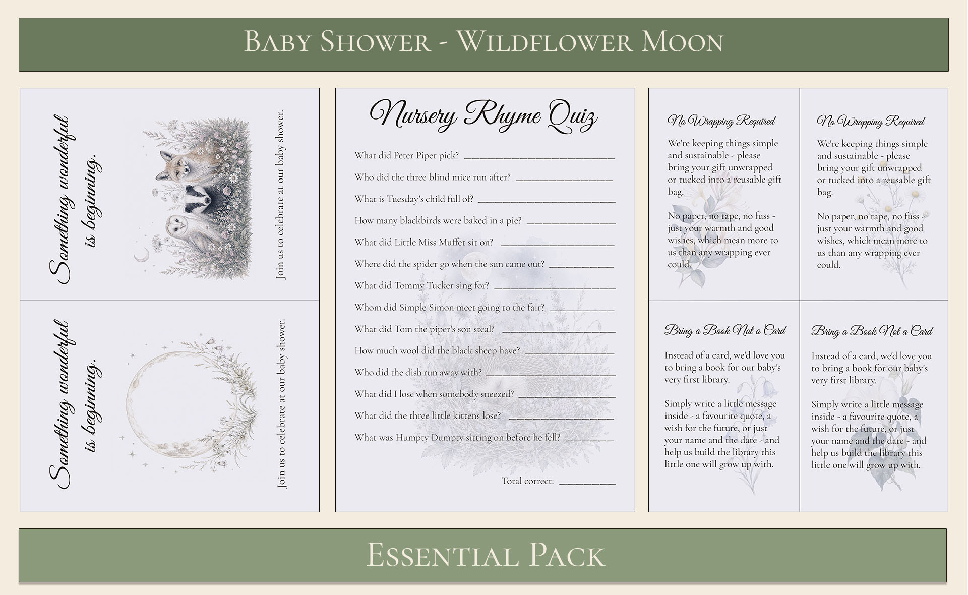 Wildflower Moon Baby Shower Essential Pack 7