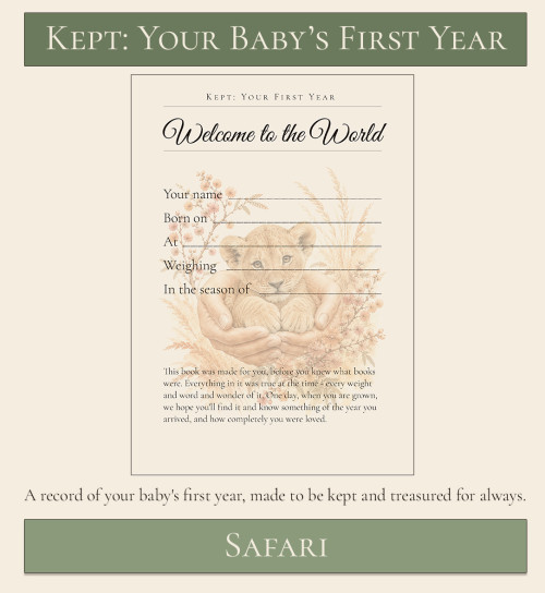 Your baby's first year keepsake - safari theme 1