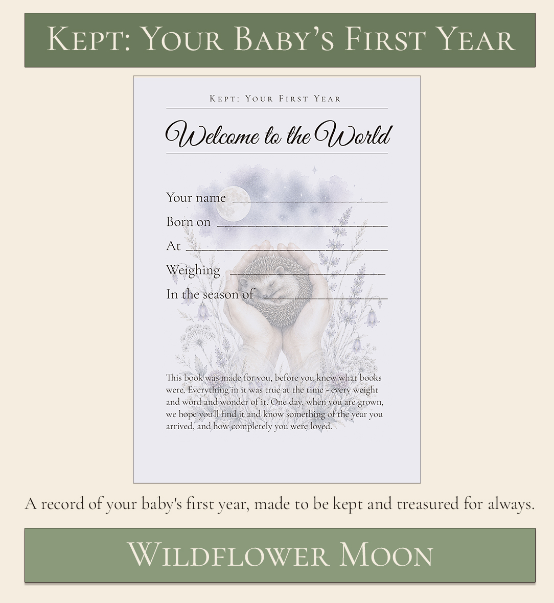 Your baby's first year keepsake - wildflower moon 1