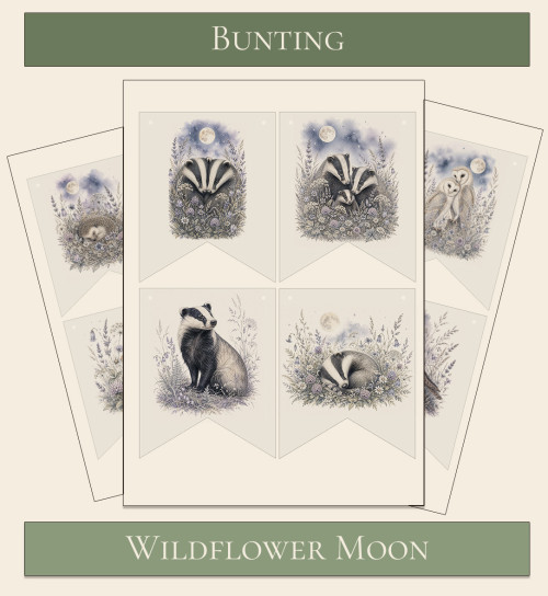 Printable Bunting Wildflower Moon theme 1