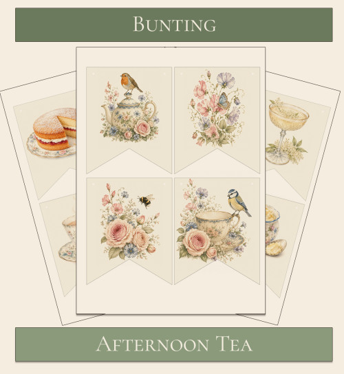 Printable Bunting Afternoon Tea Theme 3