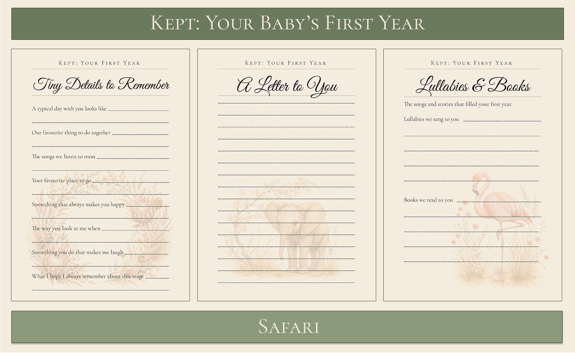 Your baby's first year keepsake - safari theme 5