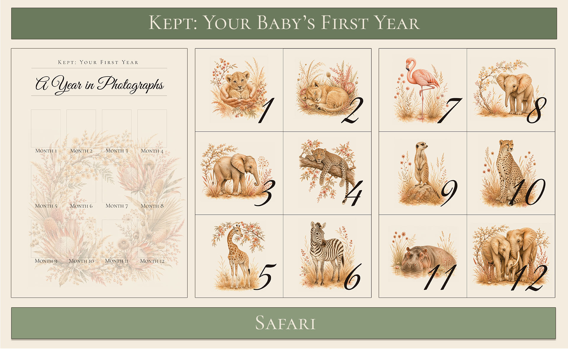 Your baby's first year keepsake - safari theme 6