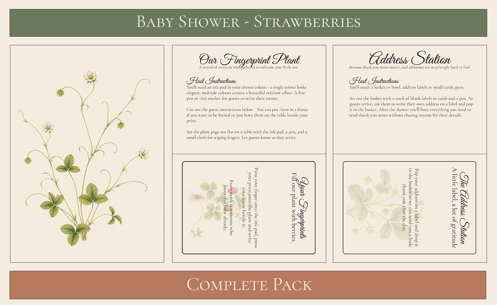 Strawberry Baby Shower Complete Pack 6