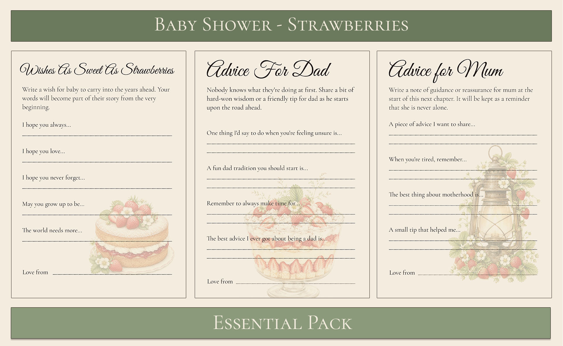Strawberry Baby Shower Essential Pack 2