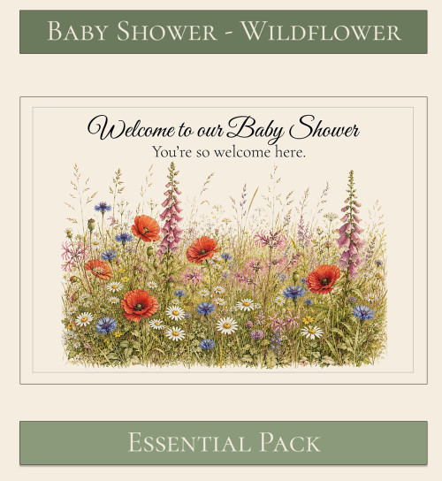 Wildflower Themed Baby Shower Essential Pack Header