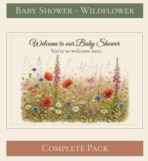 Wildflower Themed Baby Shower Complete Pack Header