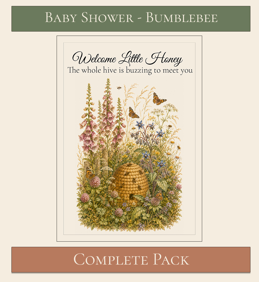 Bumblebee Baby Shower Complete Pack 8