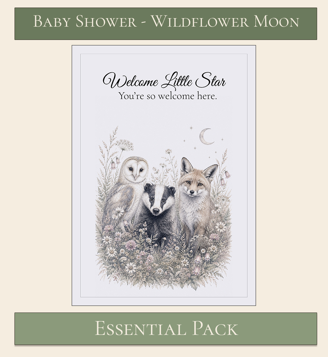 Wildflower Moon Baby Shower Essential Pack 3