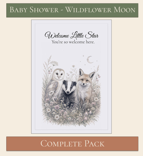 Wildflower Moon Baby Shower Complete Pack 8