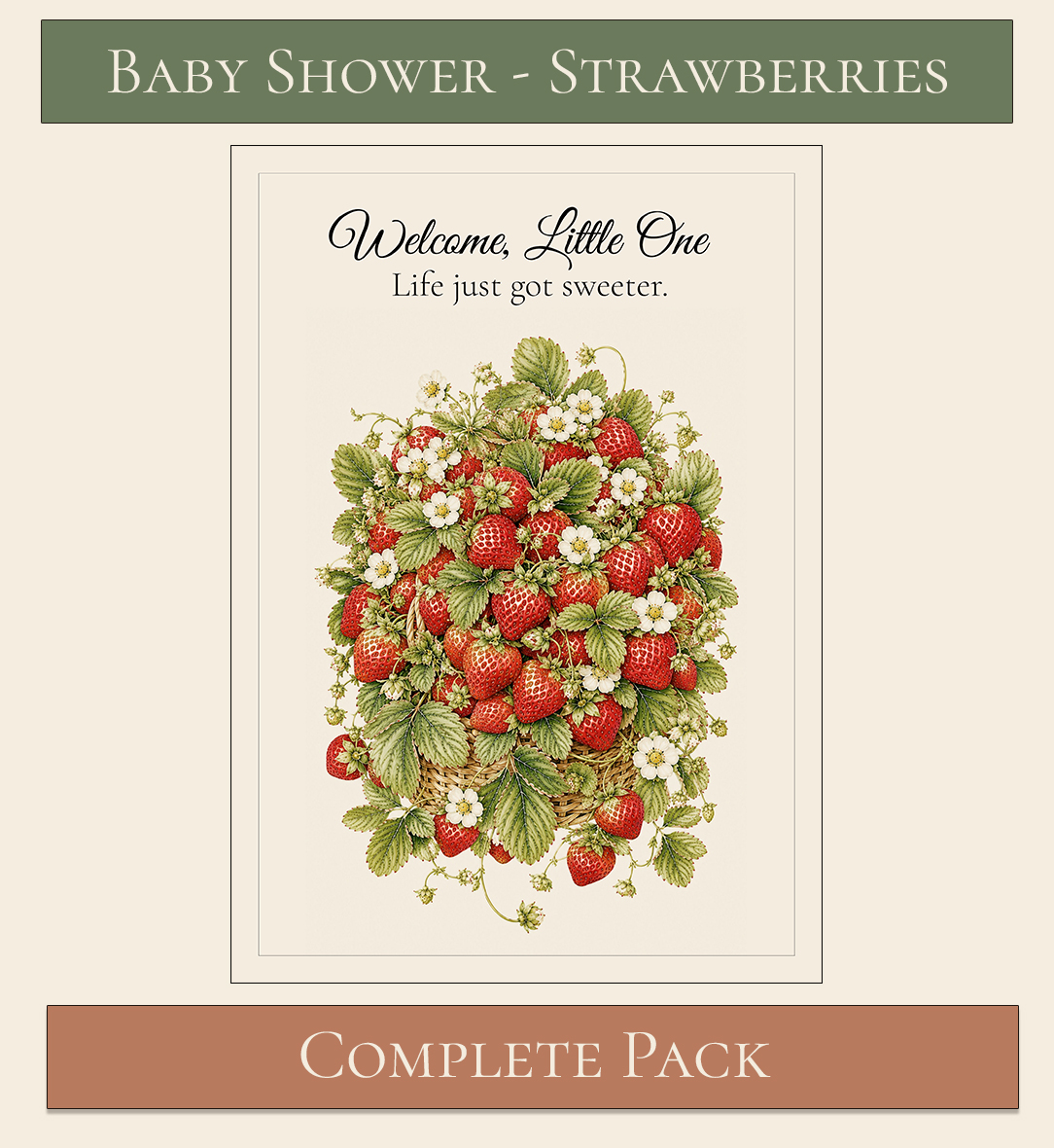 Strawberry Baby Shower Complete Pack 1