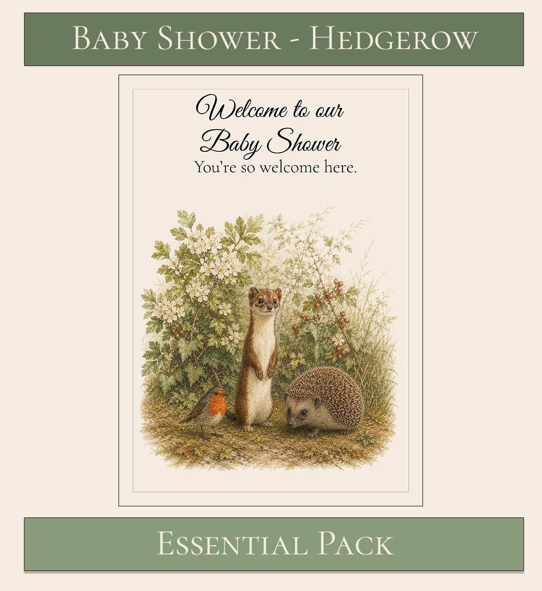 Hedgerow Themed Baby Shower Essential Pack 7