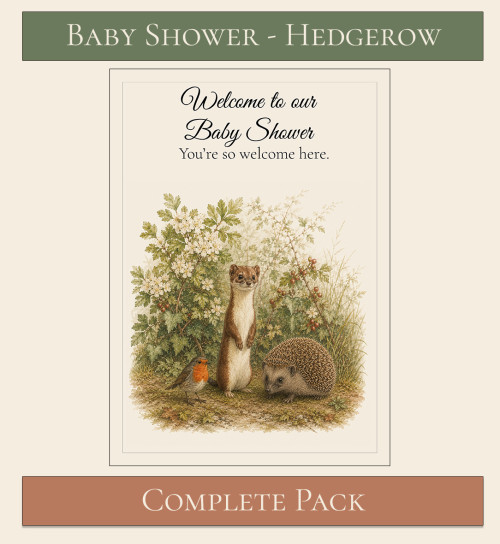 Hedgerow Themed Baby Shower Complete Pack 1