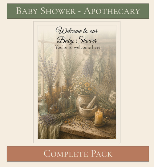 Apothecary Themed Baby Shower Complete Pack 8