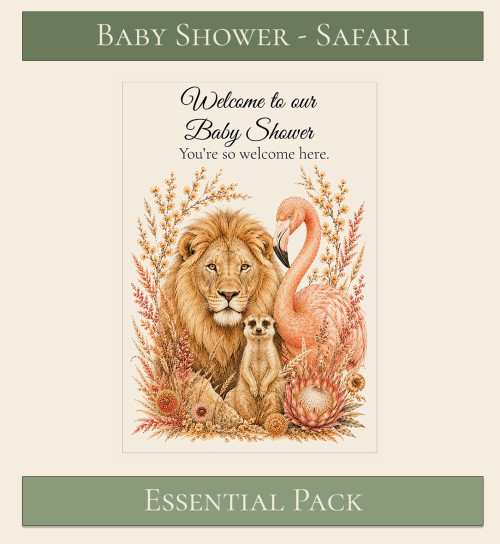 Safari Themed Baby Shower Essential Pack 0