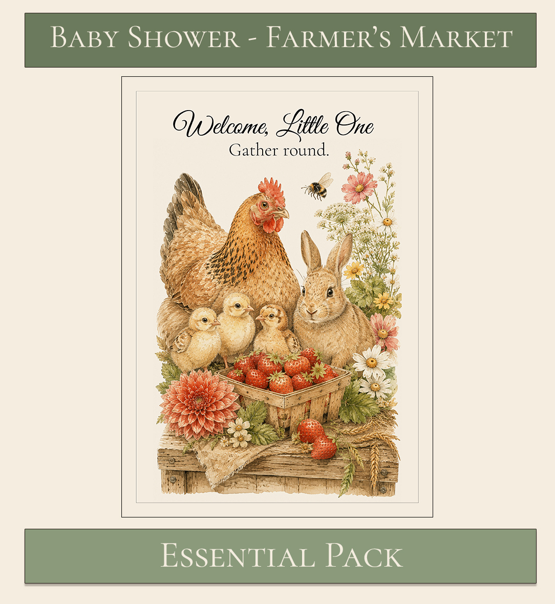 Farmer's Market Themed Baby Shower Essential Pack 7