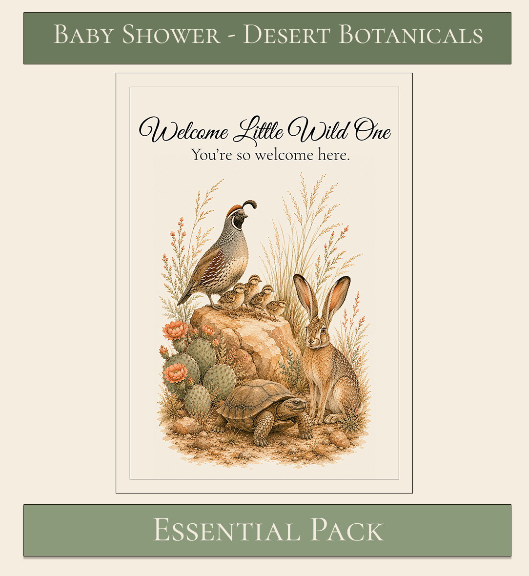 Desert Botanical Baby Shower Essential Pack 1
