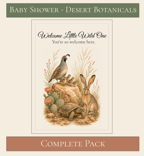Desert Botanical Baby Shower Essential Pack 8