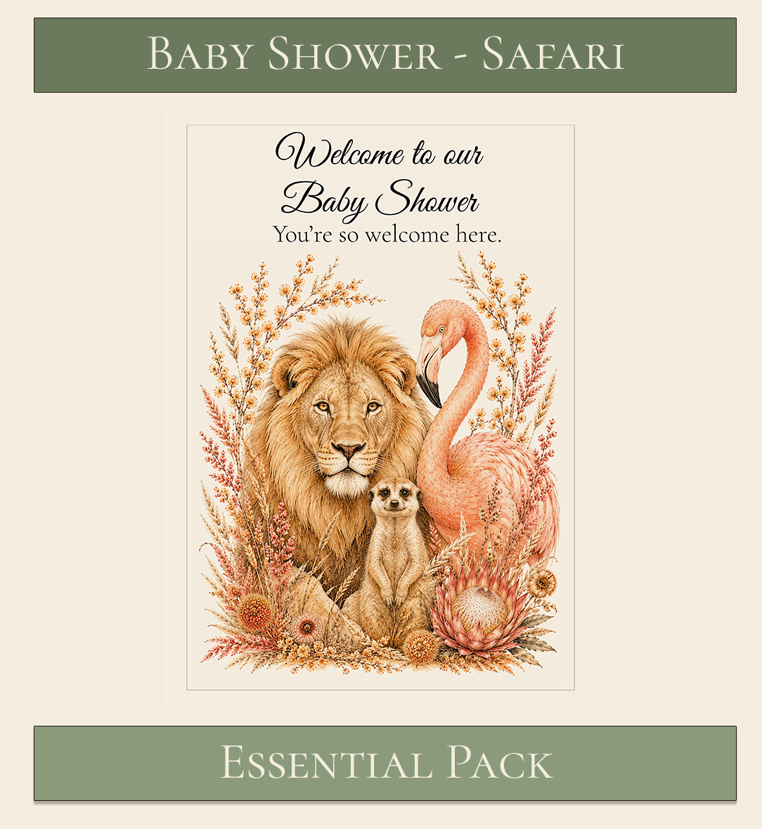 Safari Themed Baby Shower Essential Pack 0
