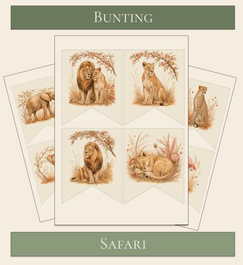 Printable Bunting Safari theme `