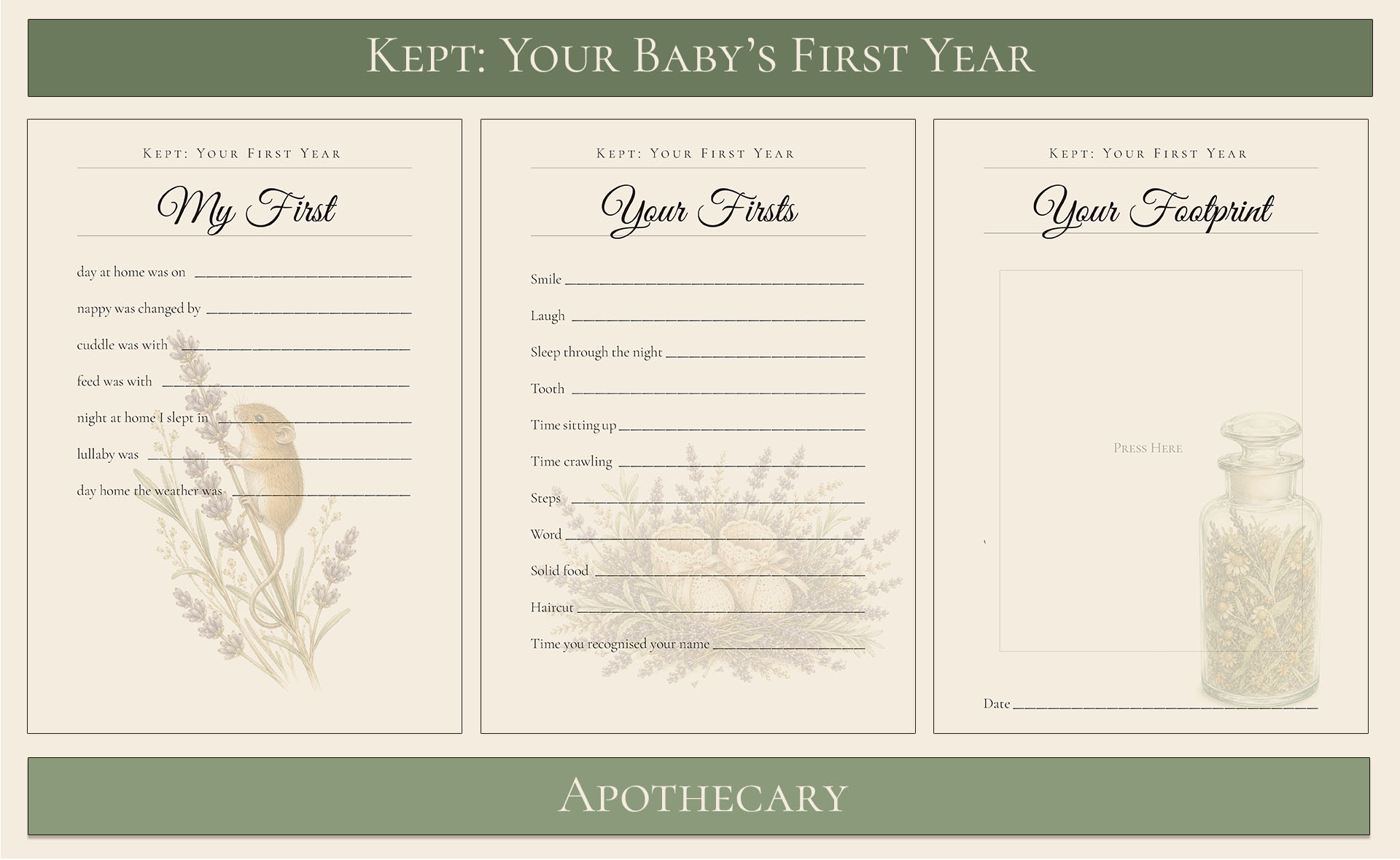 Your baby's first year keepsake apothecary themed 3