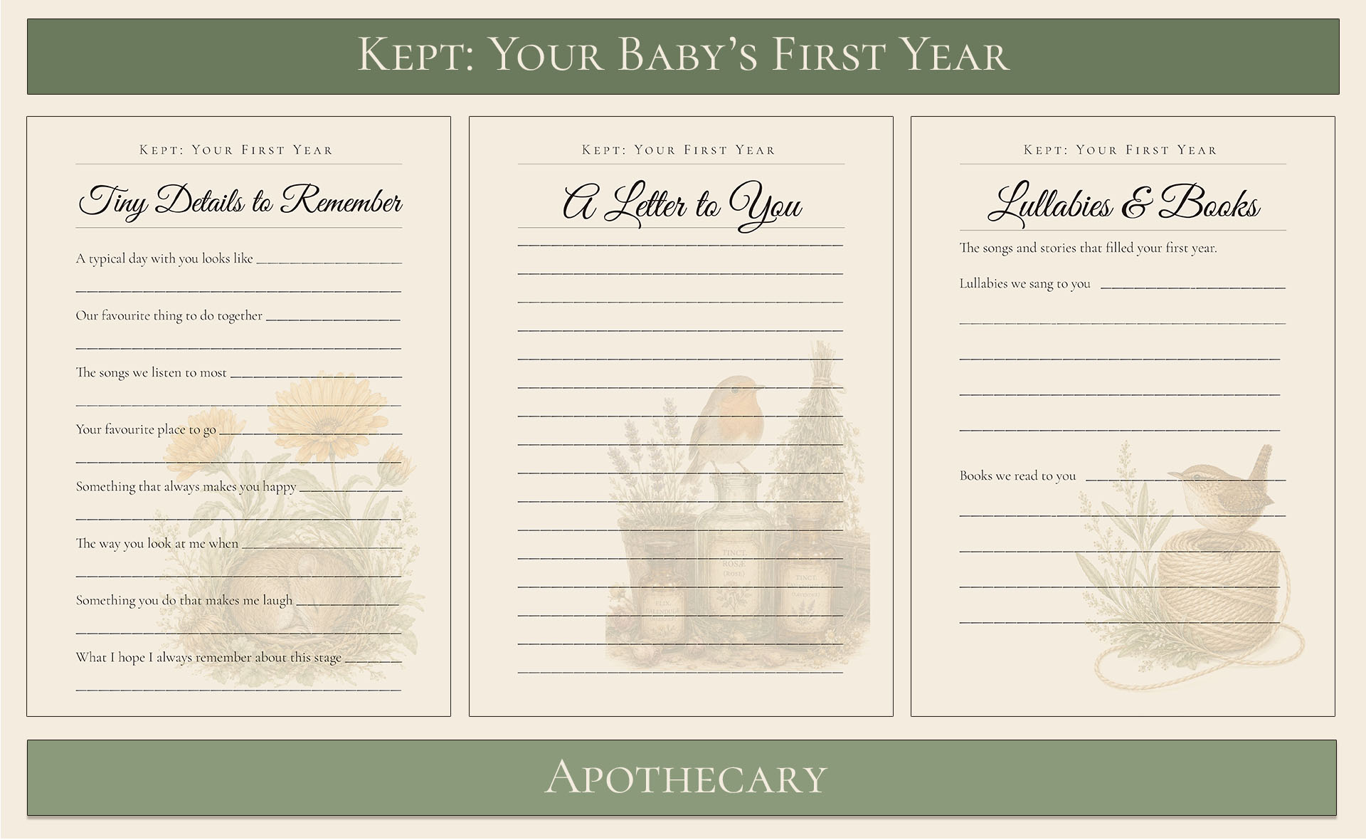 Your baby's first year keepsake apothecary themed 4