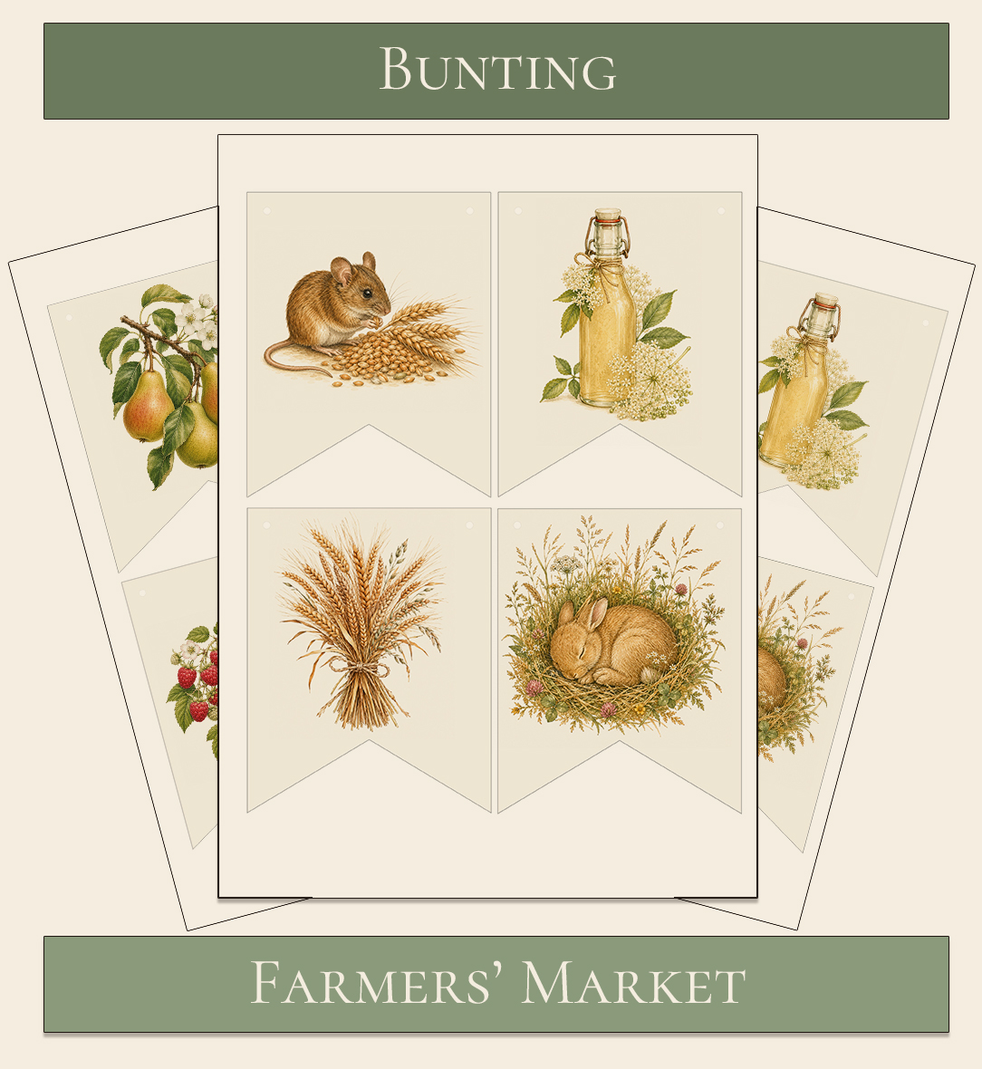Printable Bunting Farmers' Market theme 1