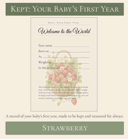 Your baby's first year keepsake strawberry themed 1