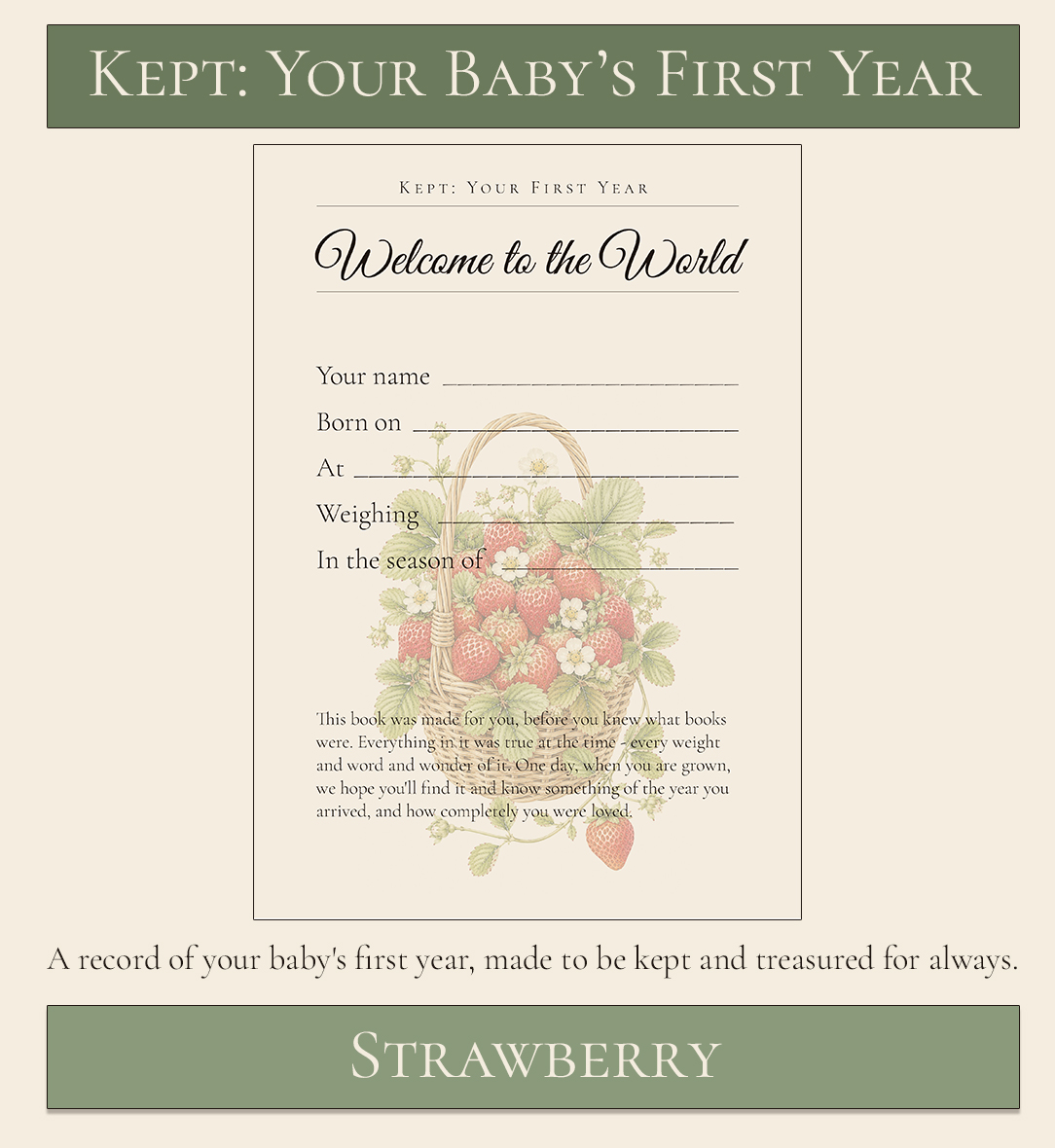 Your baby's first year keepsake strawberry themed 1