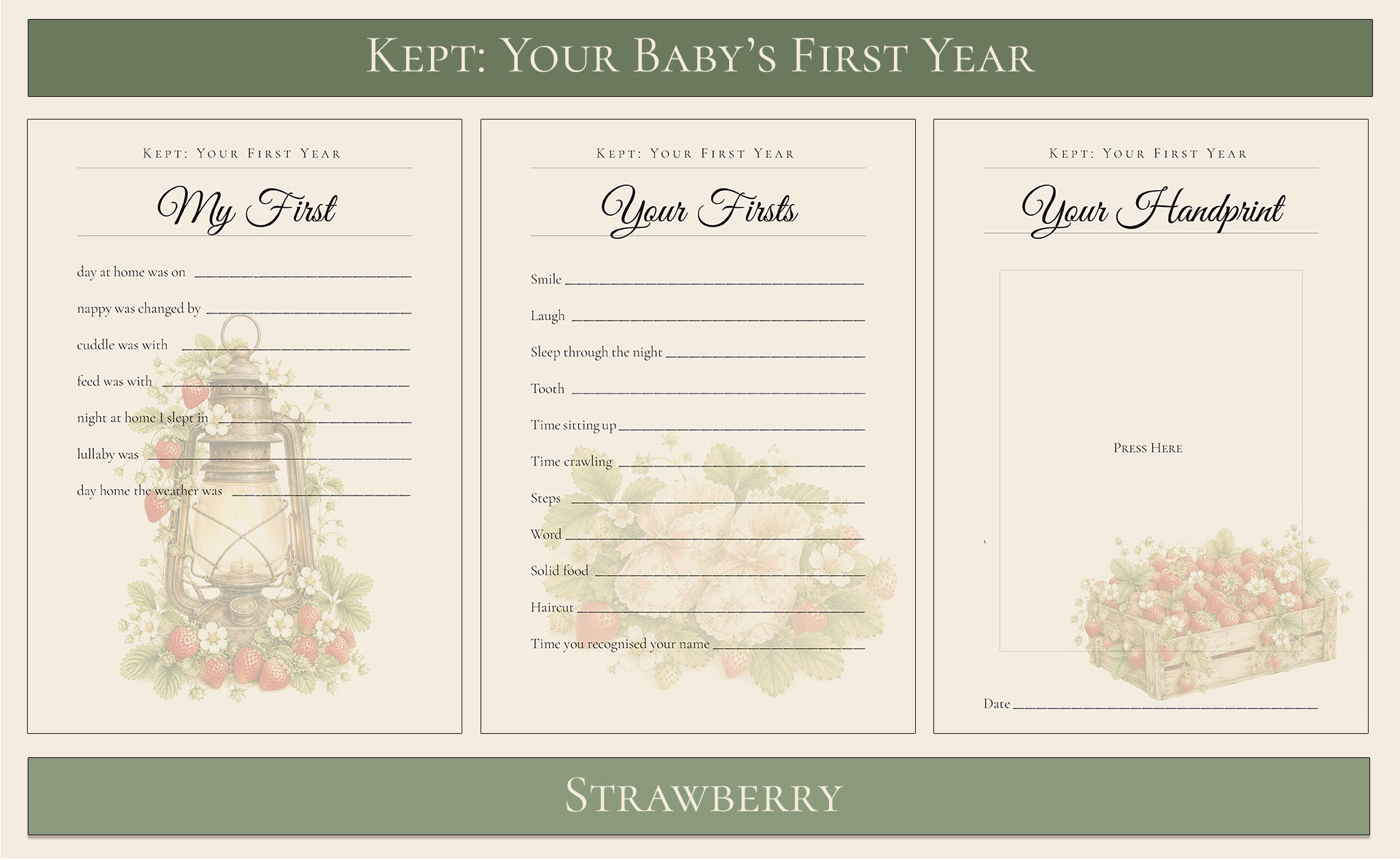 Your baby's first year keepsake strawberry themed 4