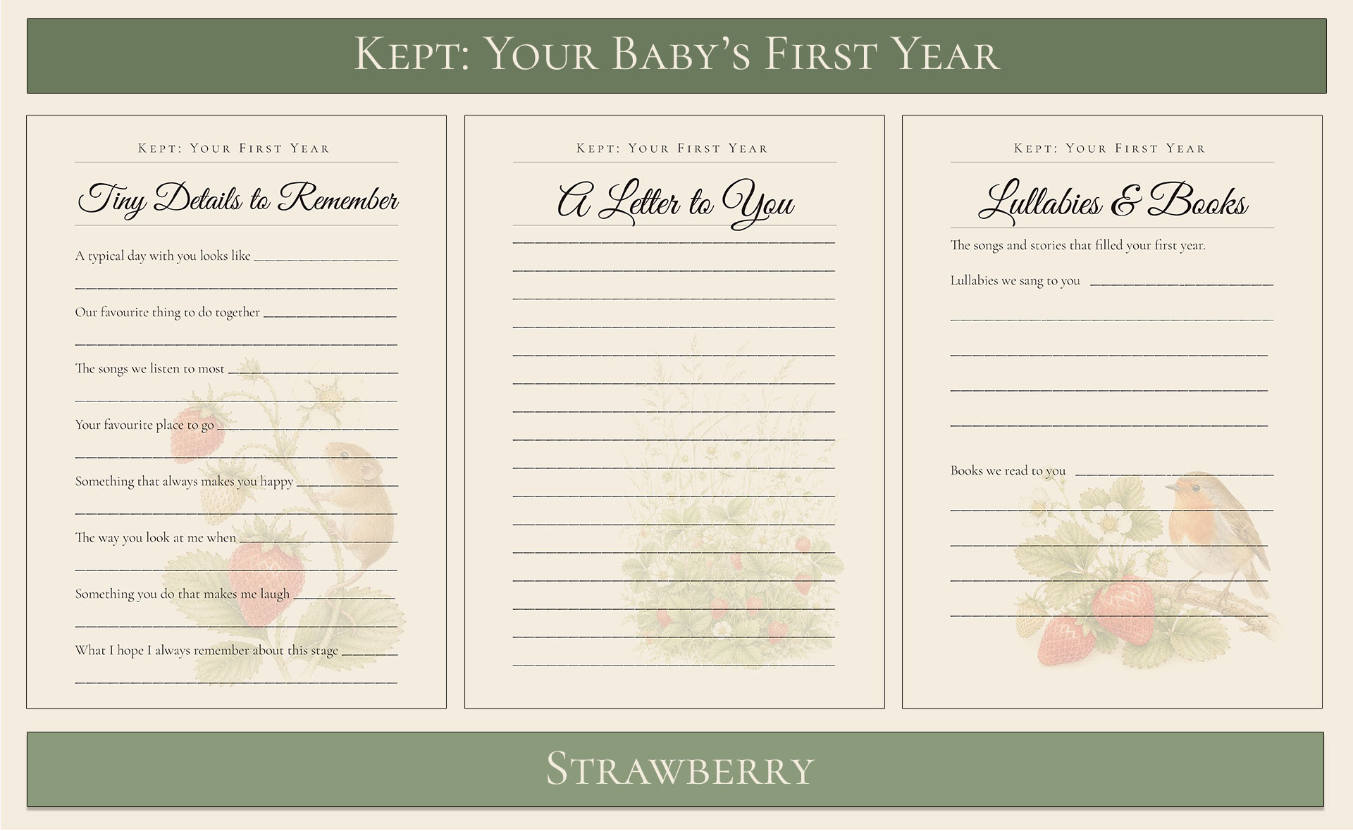 Your baby's first year keepsake strawberry themed 5