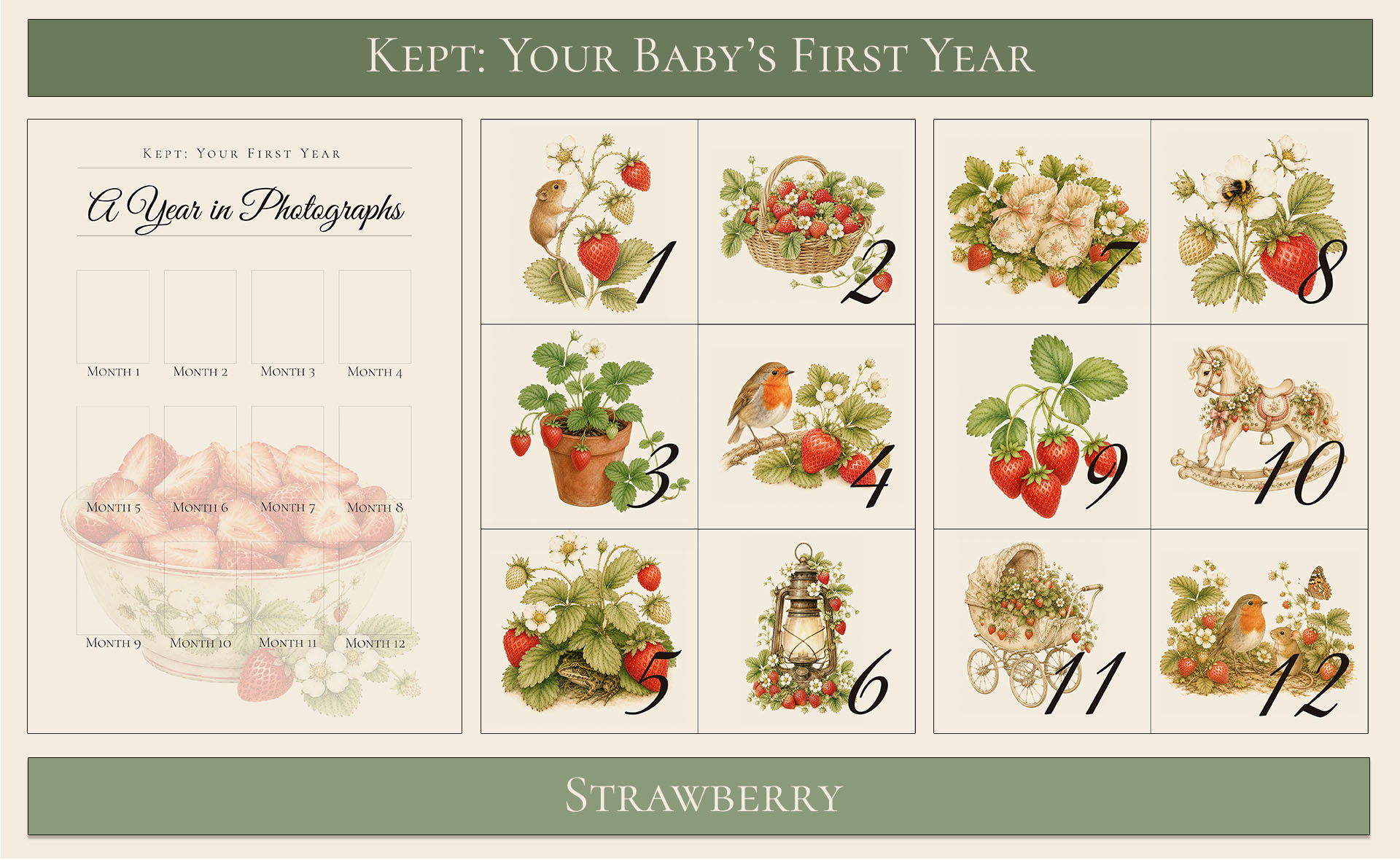 Your baby's first year keepsake strawberry themed 6