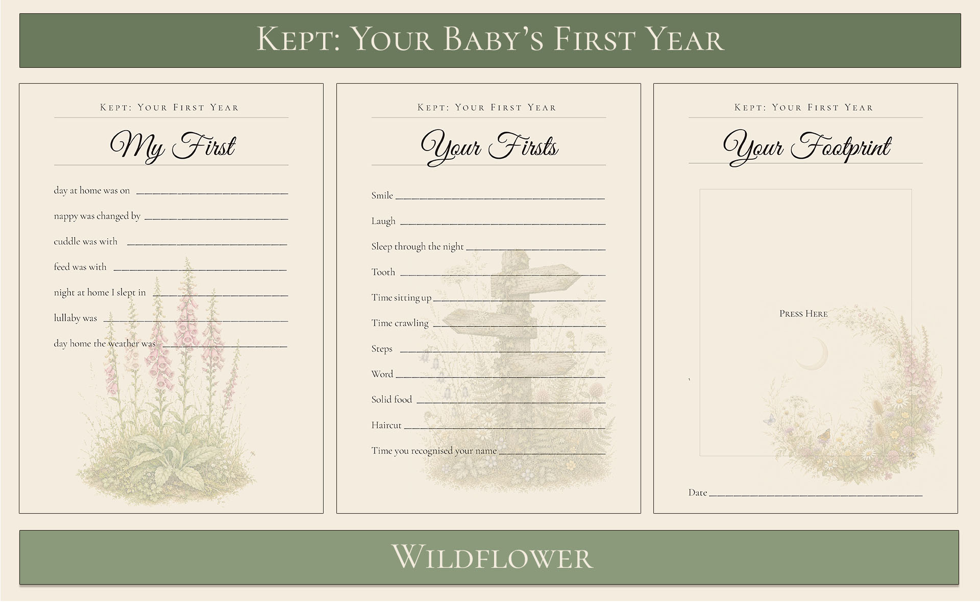 Your baby's first year keepsake wildflower themed 4