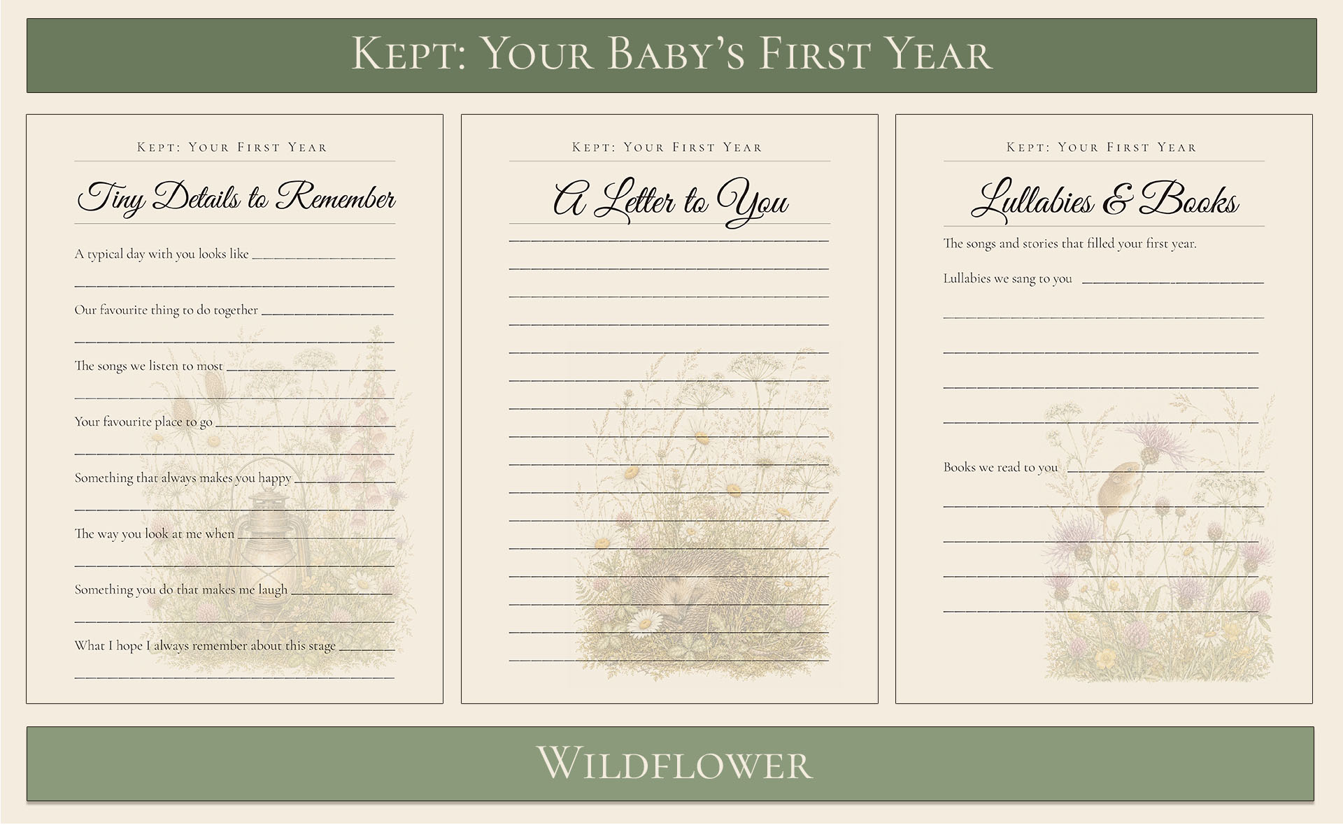 Your baby's first year keepsake wildflower themed 5