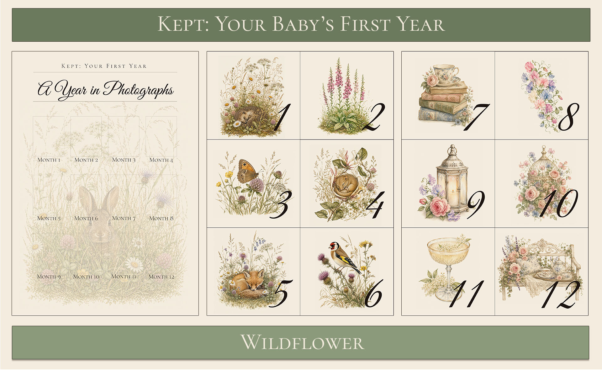 Your baby's first year keepsake wildflower themed