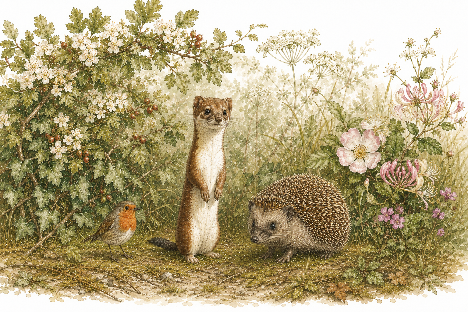 Hedgerow themed baby shower image - the welcoming committee